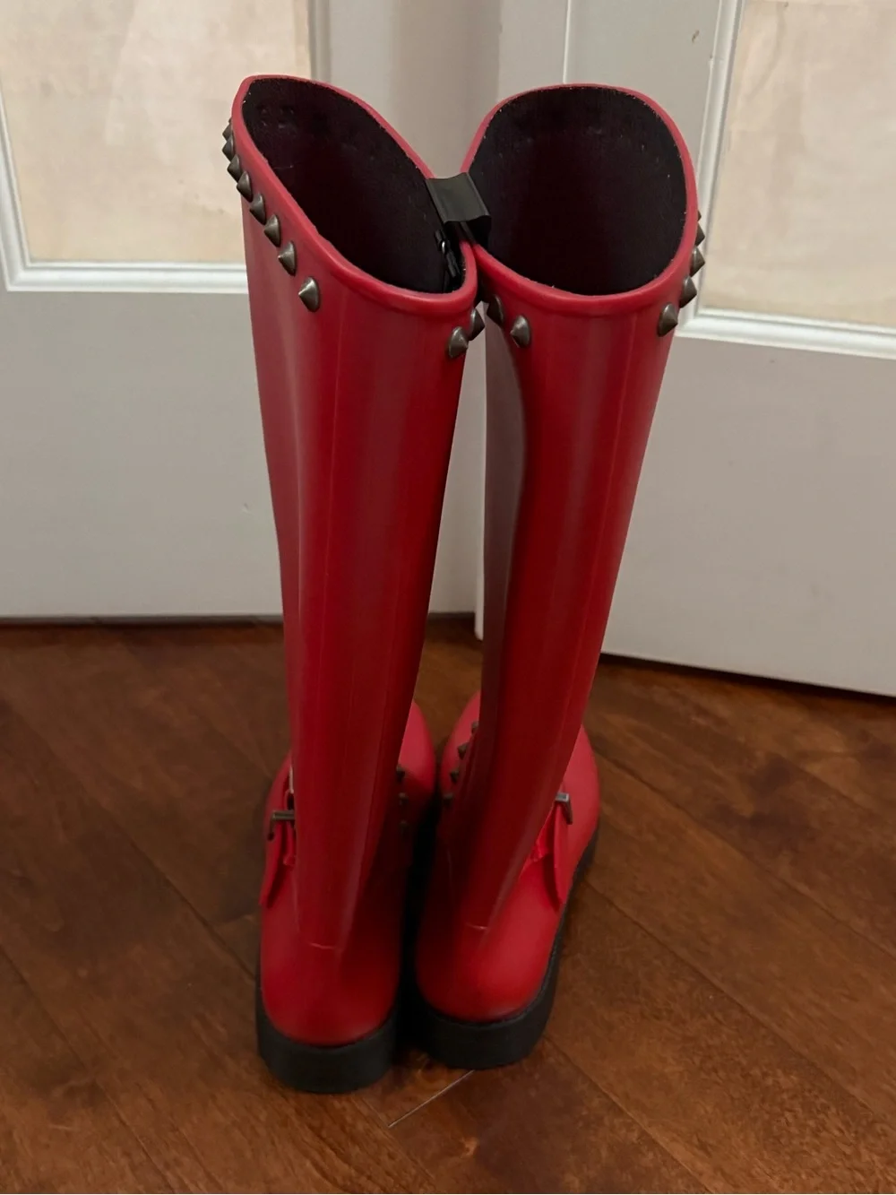 ❌S O L D❌Red Studded Tall Rain Boots - Women's